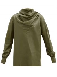 Bilbi drape-neck leather top at Matches